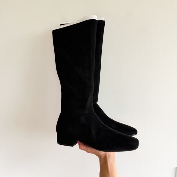 AEROSOLES Shoes - Aerosoles Nana Faux Suede Square Toe Knee High Boots Black 9M NEW